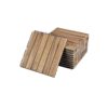 30 Pieces Interlocking Deck Tiles Striped Pattern Acacia Hardwood 12" X 12" Outdoor Flooring - Teak / Yellow - Image 15