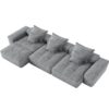 Modern Oversized Modular Sectional Sofa, Sparkling Fabric Soft Cushion Sofa With 6 Pillows, 6 Pieces Diy Combination Tufted Sofa, No Assembly Required - Gray - Image 22