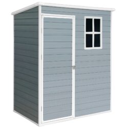 Resin Outdoor Storage Shed Kit-Perfect To Store Patio Furniture - Gray