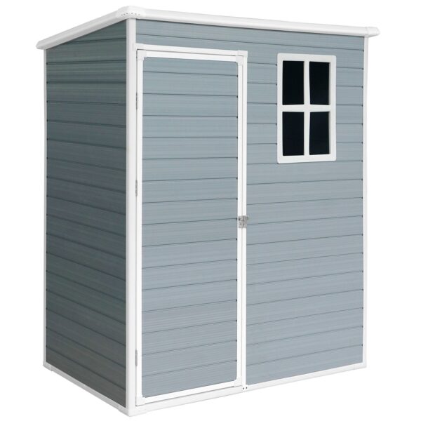 Resin Outdoor Storage Shed Kit-Perfect To Store Patio Furniture - Gray