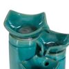 Decorative Ceramic Water Fountain With 3 Tier Design, Indoor Outdoor Tabletop Fountain - Antique Blue - Image 4