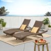 Salem - Wicker Chaise Lounge Chair Set With Faux Rattan Material - Mocha - Image 2