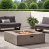 Contemporary 50, 000 Btu Square Fire Table With Clean Lines - Light Gray - Image 7