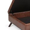 Owen - Square Coffee Table Storage Ottoman - Distressed Saddle Brown - Image 6