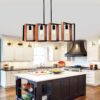 4 Light Kitchen Island Lights Pendant Light Farmhouse Dining Room Light Fixture, Rectangular Chandelier, 36" Hanging Lighting For Living Room, Conference Room, Home Office - Matte Black - Image 4