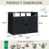 Garbage Bin Shed Stores 2 Trash Cans Metal Outdoor Bin Shed For Garbage Storage, Stainless Galvanized Steel, Bin Shed For Garden Yard Lawn - Charcoal - Image 5