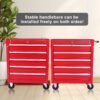 5 Drawer Metal Rolling Tool Chest With Locking System And Wheels - Red - Image 4