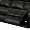 Zuriel - Synthetic Leather Recliner Sofa - Black - Image 2