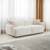 Darius - Boucle Sofa With 2 Toss Pillows - Beige - Image 5