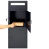 Large Steel Freestanding Floor Parcel Package Drop With Locking Letterbox Drop Mail Box With Multi Compartments - Black - Image 8