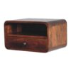 Large Curve Upper Slot Floating Bedside Table - Dak Brown - Image 3
