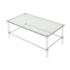 Ultra Modern Rectangle Coffee Table With Tempered Glass Surface - Clear - Image 9