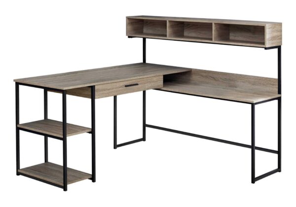 Computer Desk, Home Office, Corner, Storage Drawers, L Shape, Laptop, Contemporary & Modern - Taupe