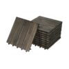 Acacia Hardwood Interlocking Deck Tiles, Striped Pattern - Dark Brown - Image 24