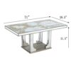 Large Mirrored Dining Table With Elegant Floral Design And - Silver Multi - Image 5