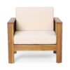 Acacia Wood Loveseat And Coffee Table Set With Cushions - Brown - Image 10