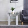 Clear Glass Top Side Table, End Table, Modern Design For Home - White - Image 2