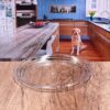 Designer Swirl 12" Acrylic Dinner Plates (Set of 4) Crystal Clear Reusable Unbreakable Plates - Clear - Image 4