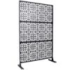 Outdoor & Indoor Privacy Screen Metal Privacy Screen Freestanding Decorative Privacy Screen Steel - Black - Image 8