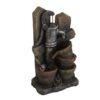 Water Fountain With Antique Water Pump Design And LED Light - Brown / Gray - Image 2