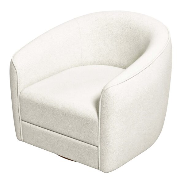 Elise - Mid-Century Modern Swivel Chair - White