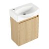Modern 16" Bathroom Vanity Sink Combo With Ceramic Sink And Cabinet For Small Spaces - Oak - Image 14