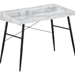 Computer Desk For Home Office, Laptop, Storage Shelves, Versatile Placement - White
