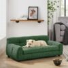 Modern Pet Sofa With Backrest And Armrests For Small And Medium Dogs Linen Upholstery - Green - Image 10