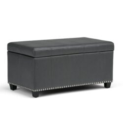 Amelia - Storage Ottoman Bench - Stone Gray