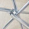 Modern Round Clear Glass Dining Table With Unique Metal Legs For 4 6 People - Silver - Image 12