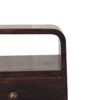 Mini Curved Bedside Table With Open Slot - Walnut - Image 7