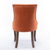 Ultra Side Dining Chair,Thickened Fabric Chairs With Neutrally Toned Solid Wood Legs, Bronze Nail Head (Set of 2) - Orange - Image 8