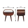 Large Circular Open Bedside Table - Brown - Image 10