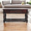 Turned Legs Console Table - Brown - Image 9