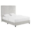 Queen Size Minky Stone Upholstered Platform Bed - Image 2
