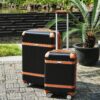 Hardshell Luggage Sets 3 Piece Double Spinner 8 Wheels Suitcase With Tsa Lock Lightweight 20''24''28'' - Black - Image 9