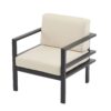 Modern 3 Piece Outdoor Patio Seating Set With Aluminum Frame And Weather Resistant Cushions - Beige / Gray - Image 6