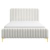 Valery - King Size Platform Bed - Cream - Image 10