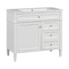 Bathroom Vanity With Top Sink, Modern Bathroom Storage Cabinet 2 Drawers And A Tip-Out Drawer, Single Sink Bathroom Vanity - White - Image 12