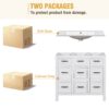Bathroom Vanity Cabinet With Resin Integrated Sink 4 Drawers, 2 Doors - White - Image 11