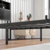 Twin Size Metal Platform Bed Frame With Storage Headboard And Charging Station - Black - Image 9