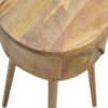 Nordic Circular Shaped Bedside Table - Oak - Image 5