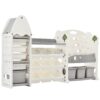Kids Bookshelf Toy Storage Organizer With 17 Bins And 5 Bookshelves, Multi-Functional Nursery Organizer Kids Furniture Set Toy Storage Cabinet Unit With HDPE SheLF And Bins - Gray - Image 18