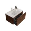 Etna - Striped Bathroom Vanity With Ceramic Sink, Wall Mounted Floating Bathroom Vanity For Modern Bathroom - White - Image 5