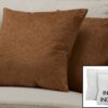 Pillows, Square, Insert Included, Decorative Throw, Hypoallergenic, Stylish Appearance (Set of 2) - Brown - Image 2