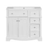 Bathroom Vanity With Resin Sink Combo, Frame Bathroom Storage Cabinet, Freestanding Vanity Set With 3 Drawers & Adjustable Shelf - White - Image 8