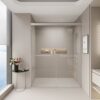 Double Sliding Shower Door, Semi Frameless Bypass Bathroom Sliding Door With 1 / 4" (6Mm) Tempered Glass For Walk In Shower - Brushed Nickel - Image 2