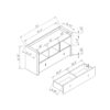Shoe Entry Bench With Three Shelves, One Drawer With Divided Compartment - Distressed Gray - Image 3