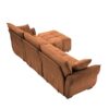 3 Seater Sofa Set With Ottoman And Pillows, Textured, High Resilience Cushions - Burnt Orange - Image 16