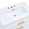 Modern Bathroom Vanity Cabinet, Combo With Open Storage, Two Drawers - White - Image 11